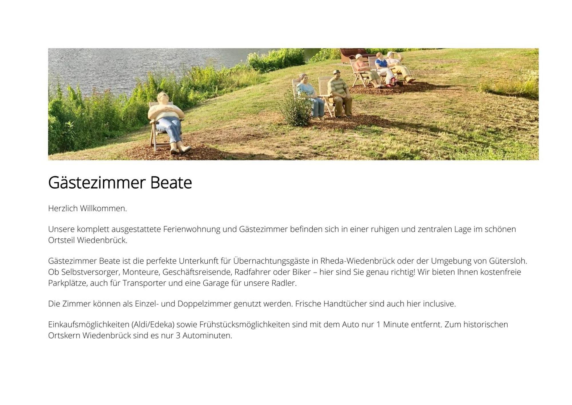 Gaestezimmer Beate Und Ferienwohnung Rheda Wiedenbrueck Eksteriør bilde